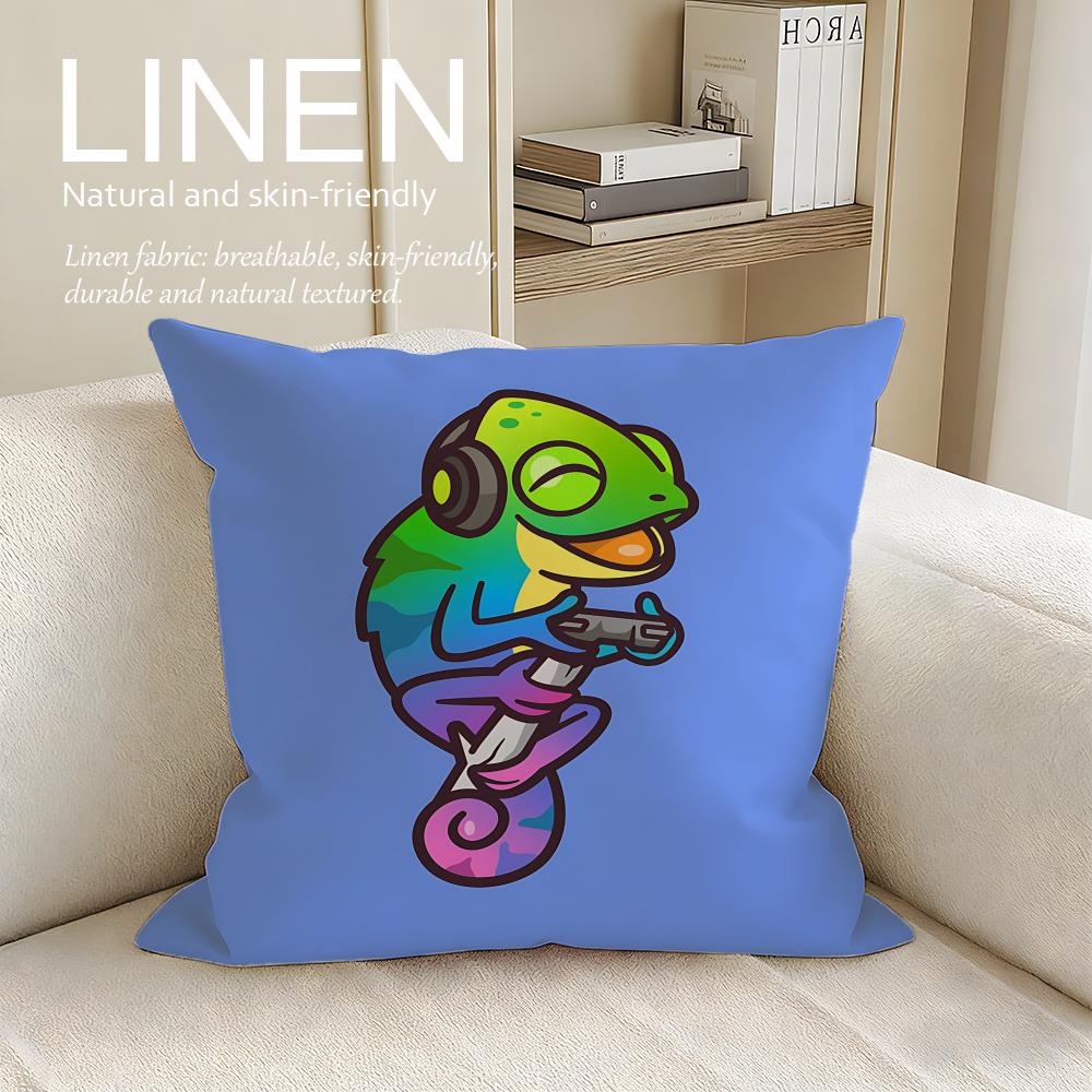 Animal Tree Lizard Cushion Cover Pillowcase Set Pcs X X Breathable Washable Sofa Cushion Cover