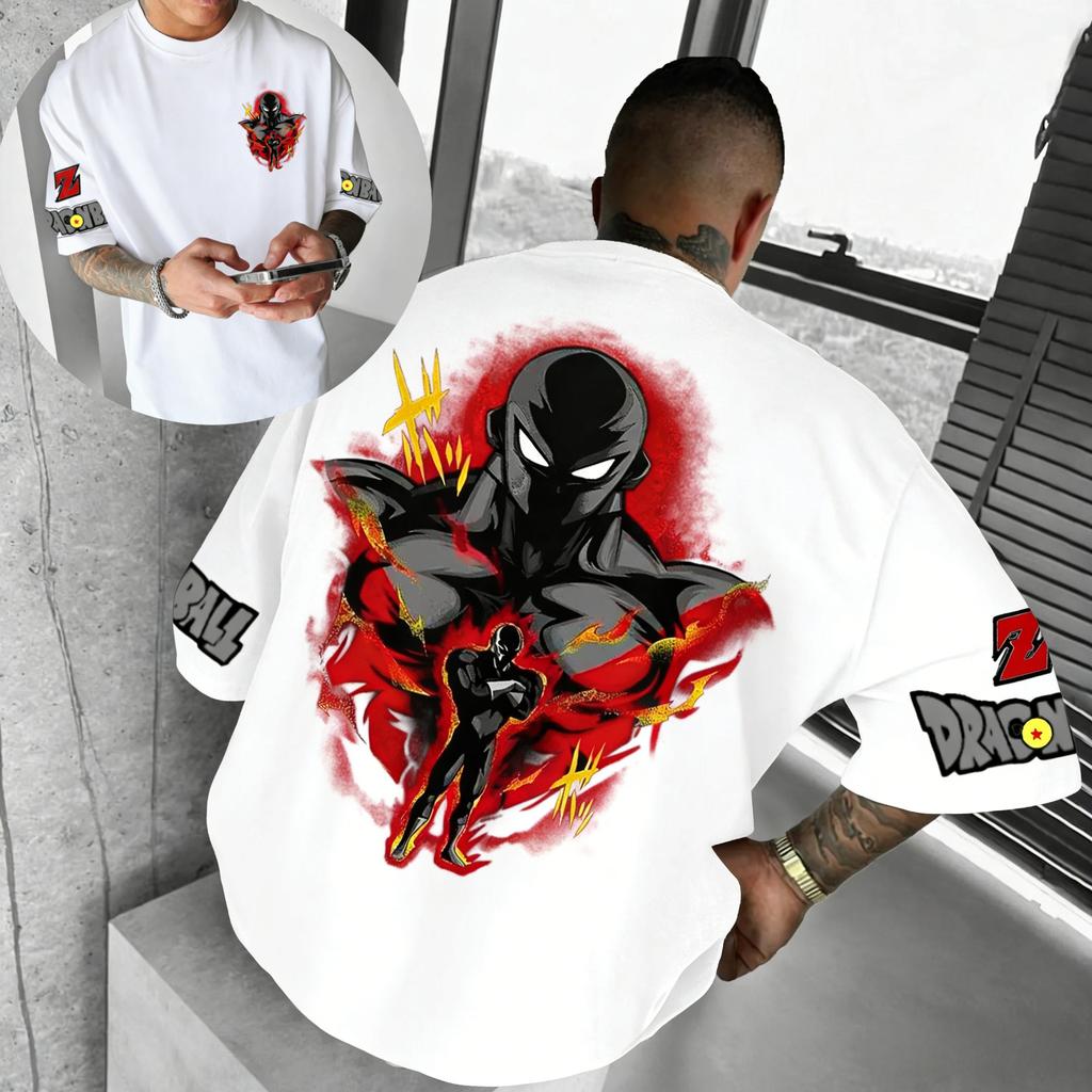 New Dragon Ball Anime Goku Roundneck Shortsleeved 2026 Bandai Summer Mens Sports Loose and Breathable Cotton Tshirt