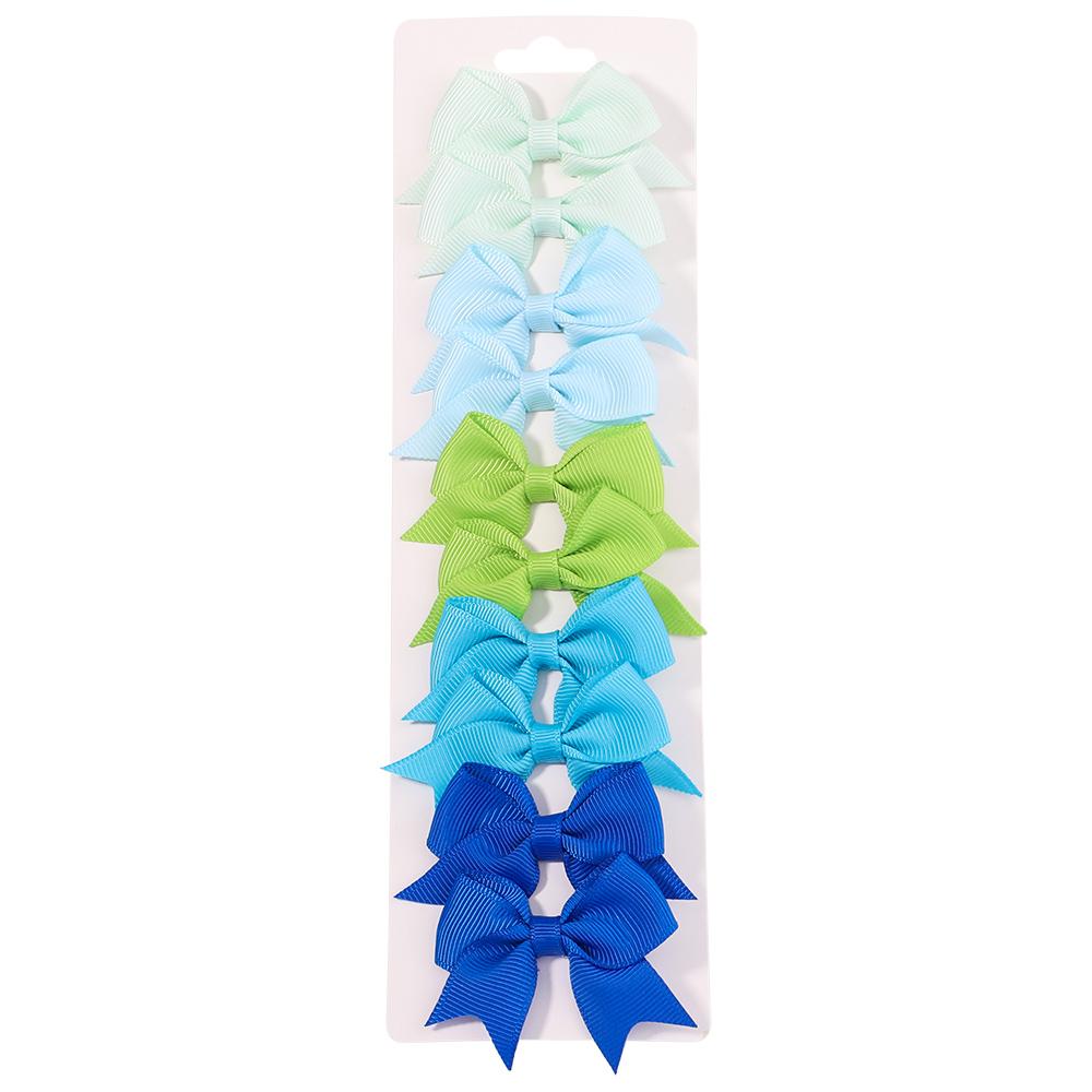 10PCS/Set 2.4Inches Solid Hair Bows With Hair Clips For Girls Headwear New Handmade Bowknot Barrettes Cute Kids Hair Accessories