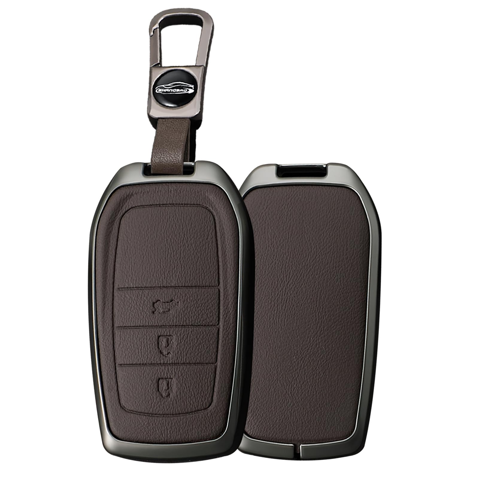 Toyota Smart Key Case Keychain Alloy + PU Leather Key M коричневый