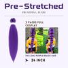 Purple Braiding Hair Extensions, Synthetic Pre-Stretched Purple Braiding Hair for Braids Cosplay Halloween Stage Performances