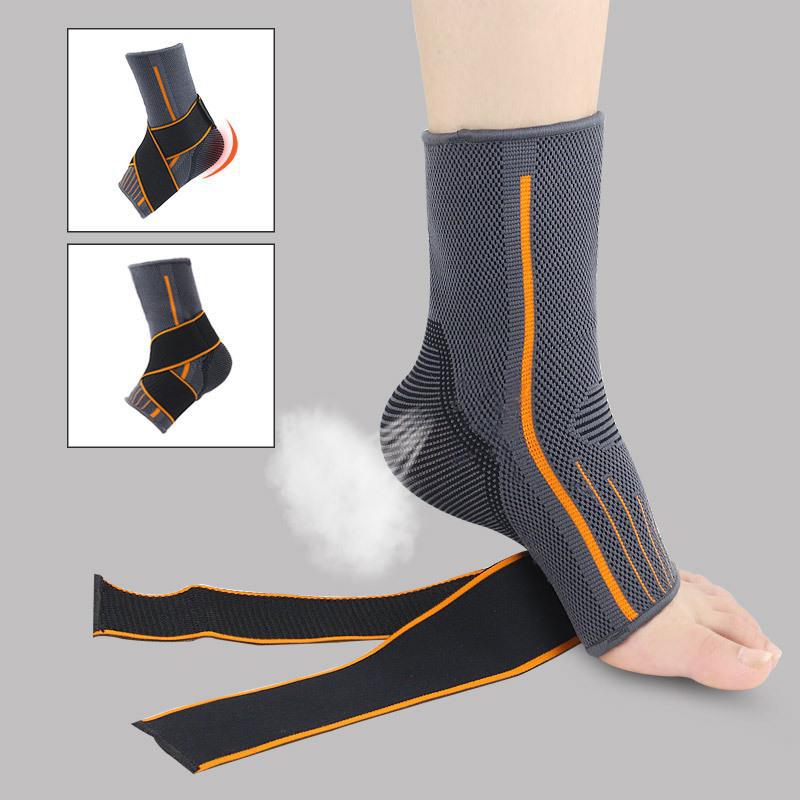 Running Basketball Sports Strap Wrapped Ankle Protector Velcro Pressurized Nylon Knitted Elastic Foot Protector