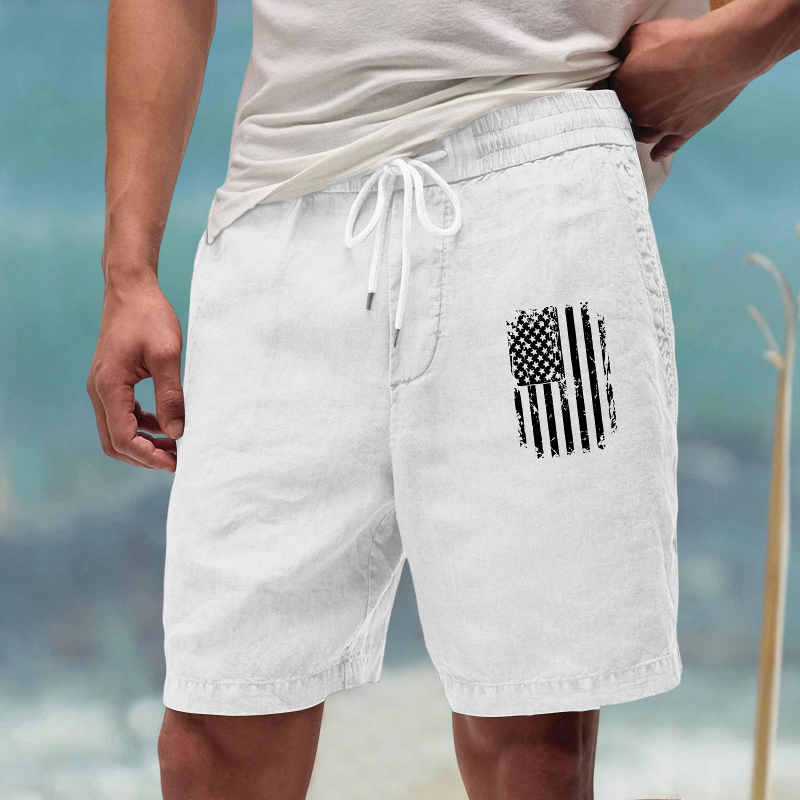 

Men s Workwear Shorts With Multiple Pockets, Elastic Waistband, Loose Cotton, Casual Outdoor Lightweight Work Shorts XL білий