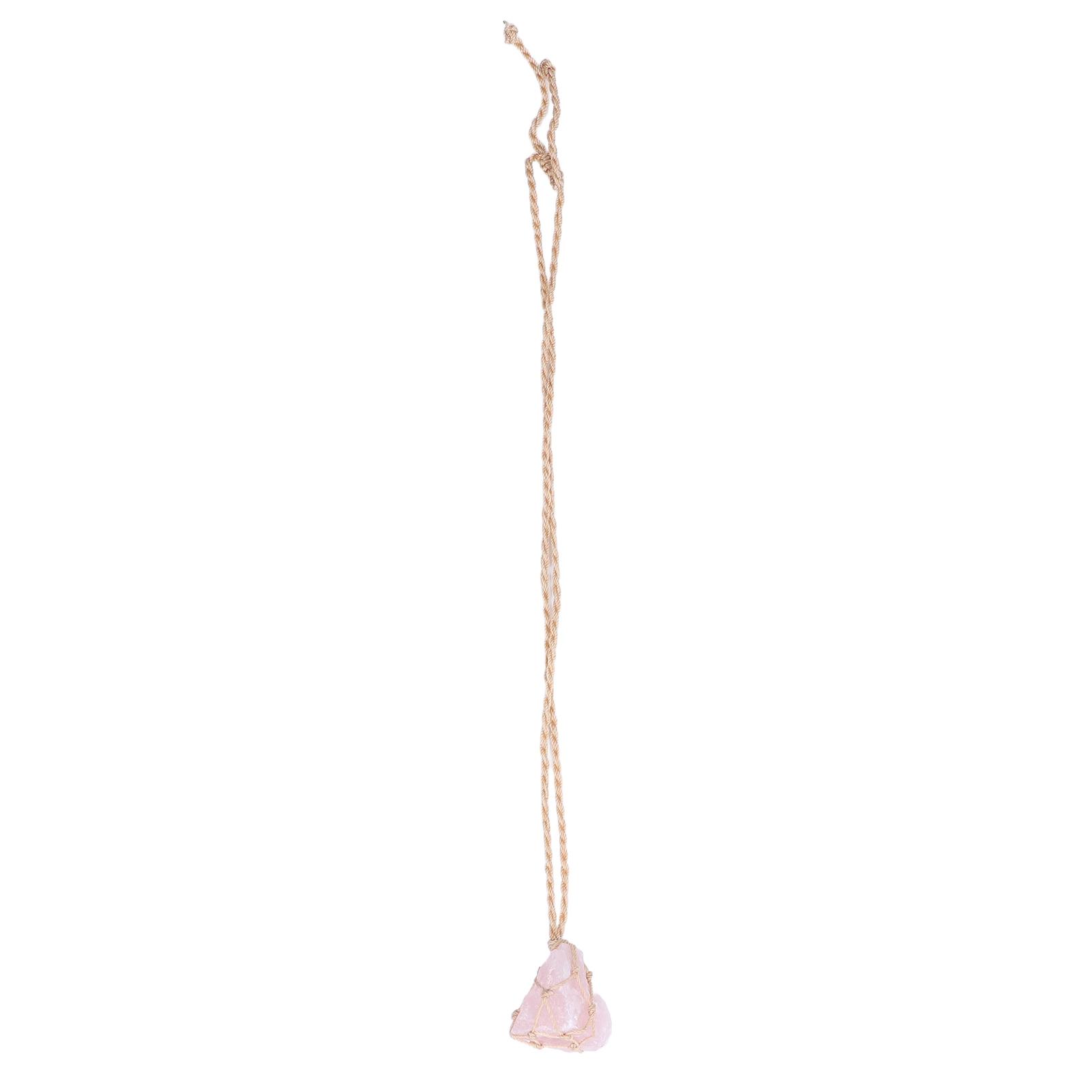Car Charm Irregular Shape Energy Stone Natural Rose Quartz Unique Design Good Luck Car Hanging Ornament