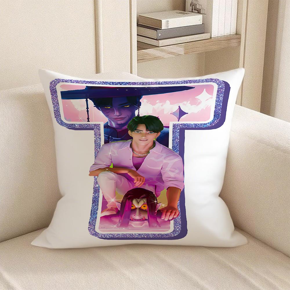 KPop Demon Hunters anime Style 26 letters popular Character Pillowcase fashion Home Decoration Items