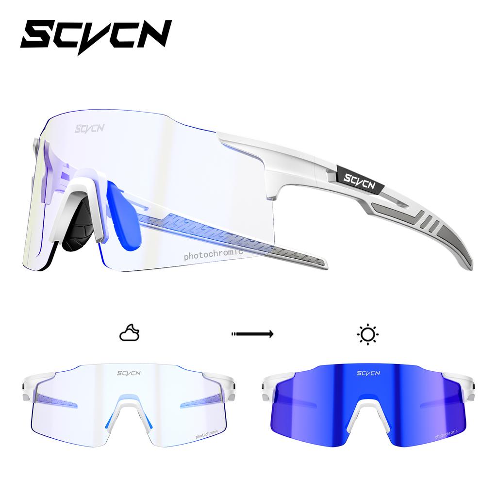 SCVCN Photochrome Radsportbrille Herren Sonnenbrille Outdoor Radfahren Rennrad Mountainbike Brille und Damen Freizeit Wandern Winddicht