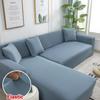 Solid Color Corner Sofa Cover Elastic Thin Fabric Sofa Covers for Living Room Pets L Shape Sofa Need Order 2 Pieces Slipcover