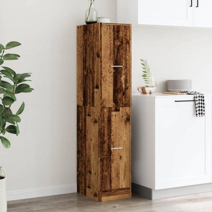 VidaXL Armoire d'apothicaire vieux bois 30x41x144,5 cm bois ingénierie, coffre d'apothicaire, meuble d'apothicaire, coffre à 855176