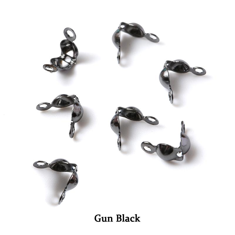 200pcs/lot Connector Clasps Fitting 4*8mm Ball Chain End Crimp Beads Caps Findings For Jewelry Making Accessories Supplies DIY