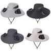 Cappello con Visiera a 3 Velocità per l'Estate, Doppia Ventola, Ampia Visiera, Comodo Cappello Ventilato Solare per Escursionismo