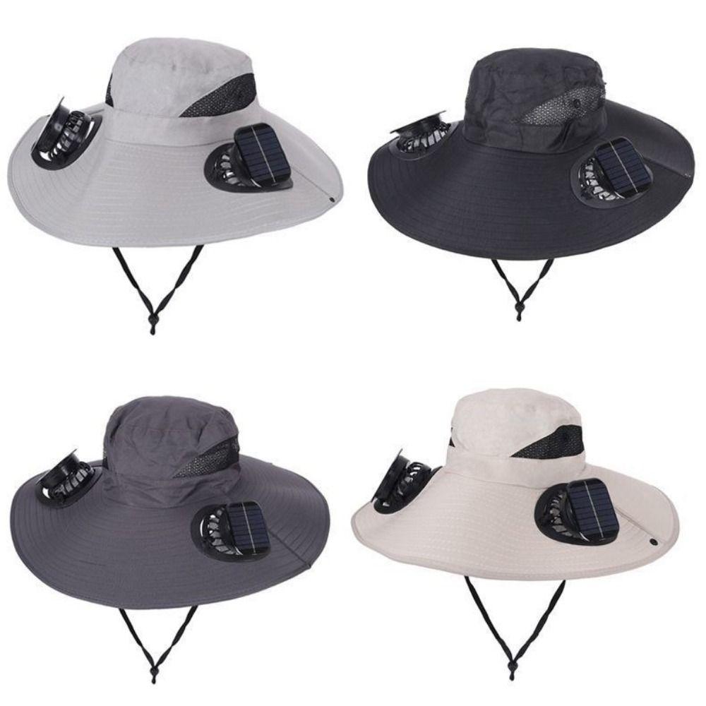 Cappello con Visiera a 3 Velocità per l'Estate, Doppia Ventola, Ampia Visiera, Comodo Cappello Ventilato Solare per Escursionismo