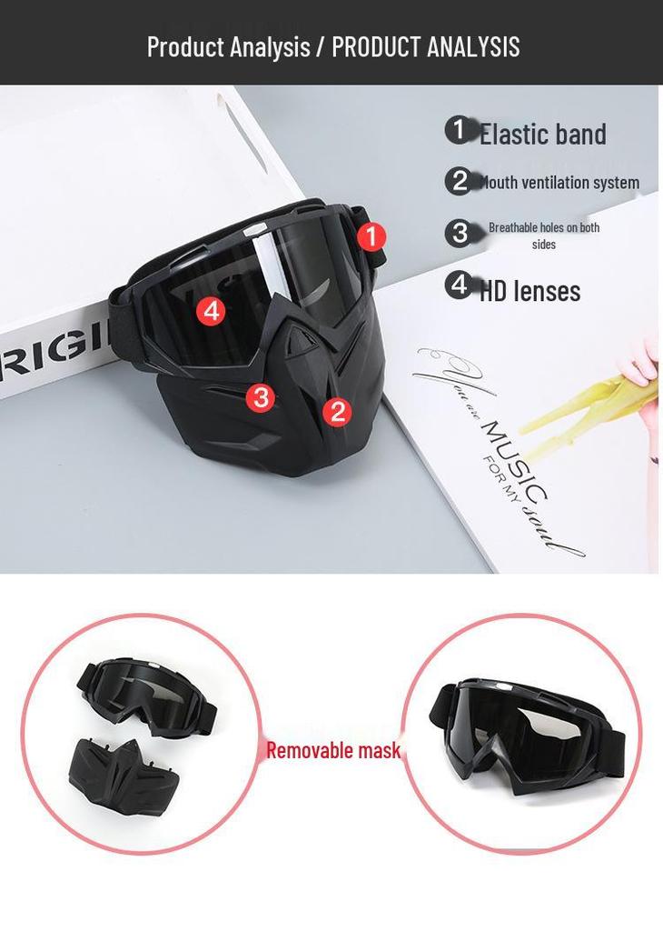 Harley Winddichte Motorradbrille & Gesichtsmasken-Set