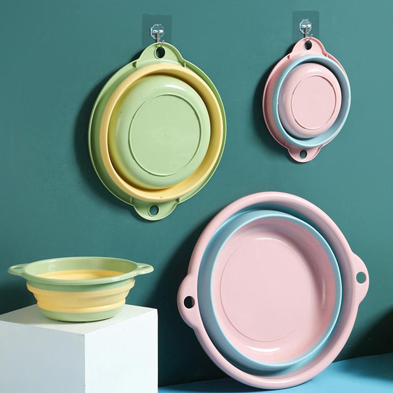 Multipurpose Washbasin Thicken PP+TPR Space Saving Collapsible Round Basin, Size XL