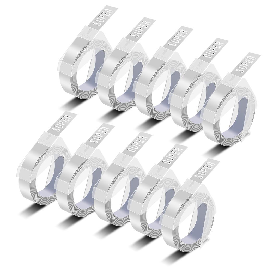 3/5/10PCS 3D Embossing Tapes Compatible for Dymo 520109 898130 9mm/12mm Label Tape For DYMO Embossers Xpress 12965 12966 Maker