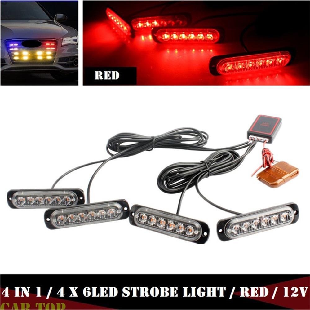 4 in 1 Blinker Notfallleuchte Gelbes Warnlicht Fernbedienung Stroboskope LED Blinkende Stroboskoplichter Für Autos 12v