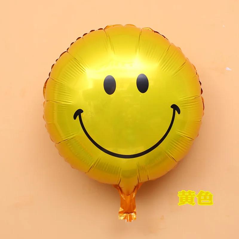 10Pcs 18inch Smiling Face Aluminum Foil Balloons for Wedding Children's Birthday Party Decor Baby Shower Field Balloon Kids Toys