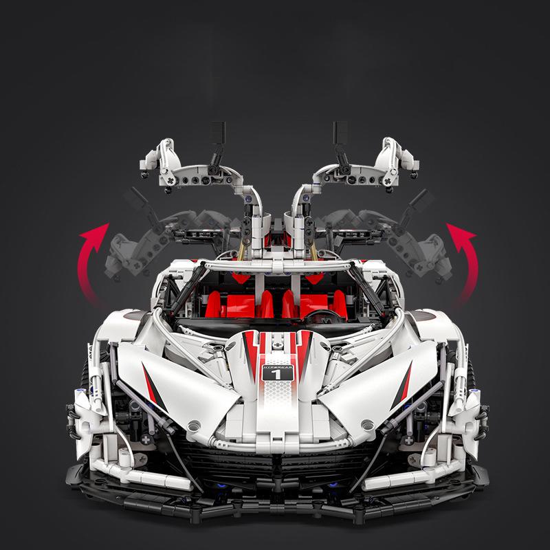 Technical 1:8 Remote Control Vehicle Plating Apolloed Sports Car Building Blocks Racing Vehicle Assemble Bricks Toys Kids Gift