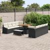 Ensemble de canapé de jardin 11 pièces vidaXL avec coussins noirs en poly rotin, Canapé de jardin 2 places vidaXL 3364585