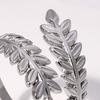 Adjustable Open Leaf Ring Natural Decorative Ring Nature Style Stainless Steel Inspired Jewelry for Women Girls
