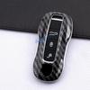 Carbon Fiber Car Key Fob Case Cover Chain Ring Holder    For - Porsche Cayenne Coupe Panamera Taycan 911