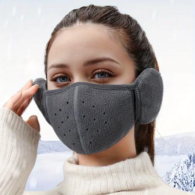 Masque élastique respirant et chaud pour l'hiver, cache-oreilles, protection contre le vent et le froid pour l'équitation en plein air, masques stéréoscopiques deux en un pour hommes et femmes