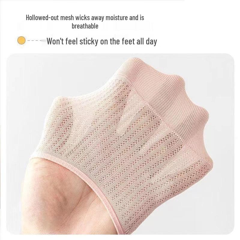 Damskie Oddychające Siateczkowe Skarpetki typu Stopka - Antypoślizgowe, Jednokolorowe, Niewidoczne, Wszechstronne na Wiosnę/Lato