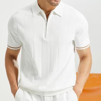 Sommer herren POLO shirt Mode lässig revers einfarbig atmungs stricken männer kurzarm-shirt