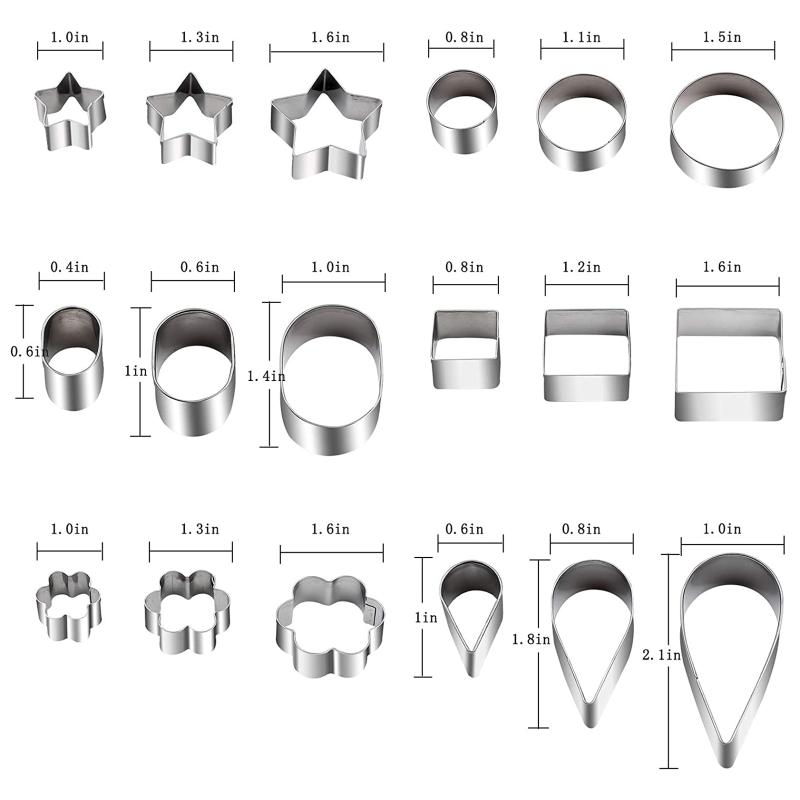 30 PCS Cookie Baking Tool Set Biscuit Moulds Cookie Cutter 10 Different Shapes with Storage Box Stainless Steel Material