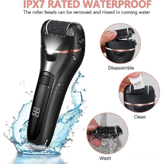 Electric Callus Remover Professional Foot File Grinder Pedicure Machine Rechargeable Heel Cracked Dead Skin Scrubber 3 Heads