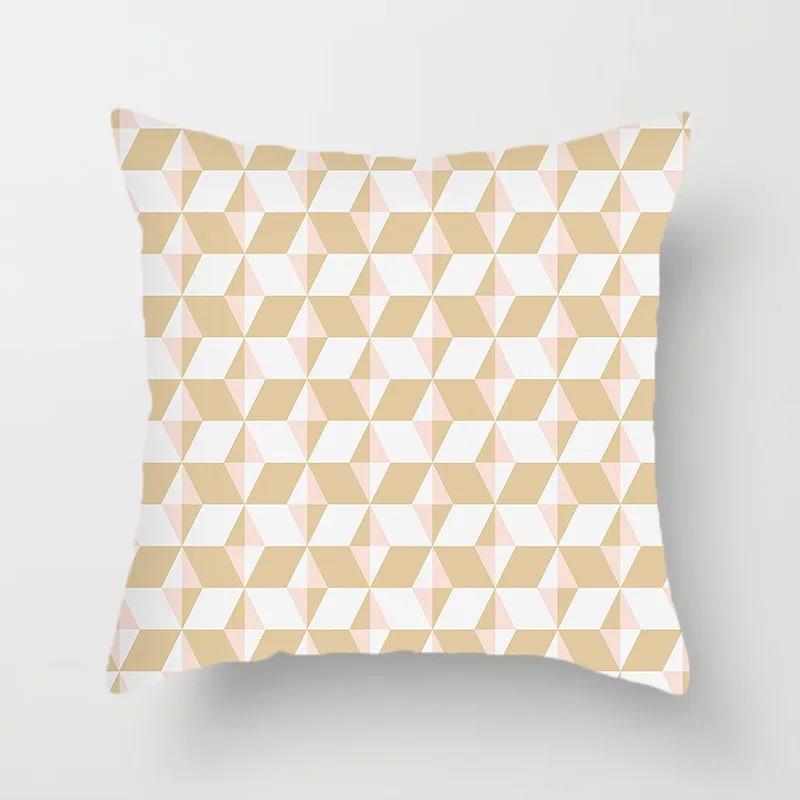 Geometryczna Prosta Różowa Poszewka na Poduszkę Biuro Sofa Poszewka na Poduszkę Luksusowy Wystrój Domu Poszewka na Poduszkę