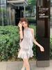 French Chic Polka Dot Sleeveless Halter Dress - Trendy Summer Skirt for Women