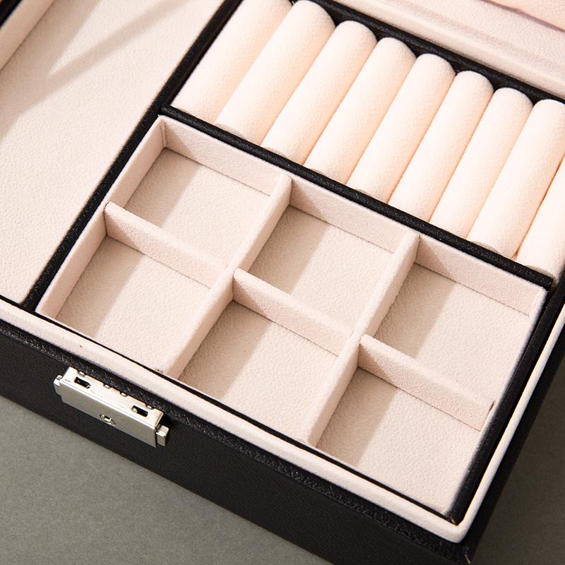 PU Leather Double Layer Jewelry Storage Case