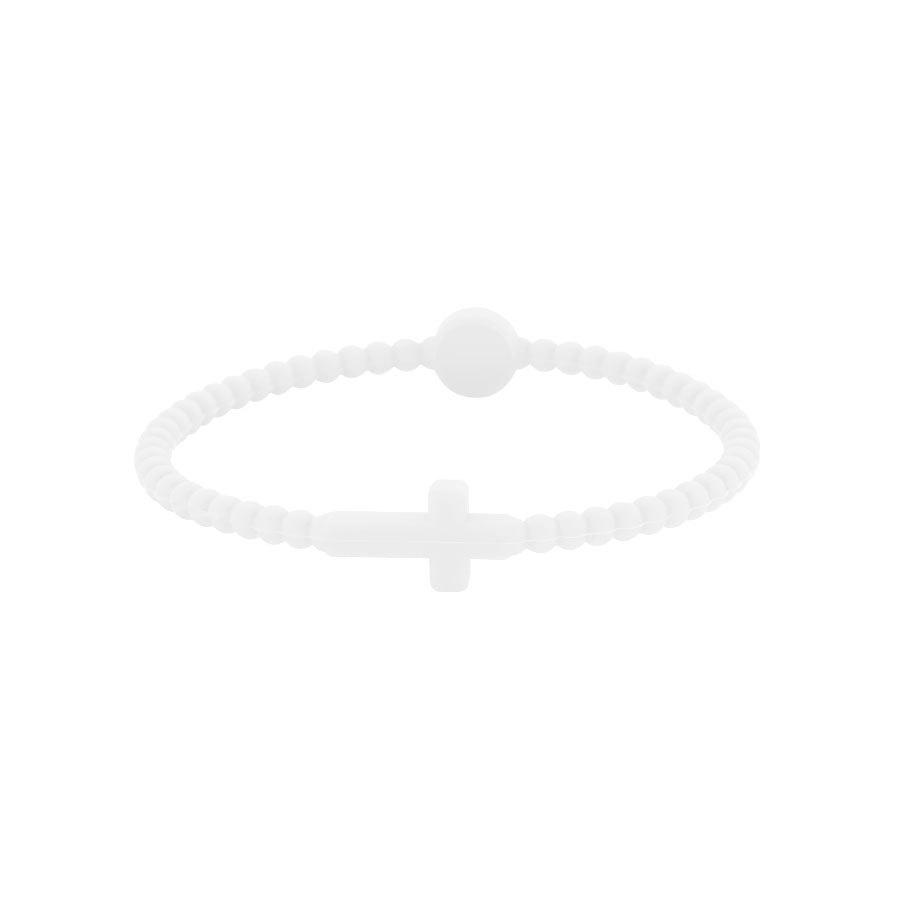 1/5pc Jesus Bracelets - Cross & Macaron-colored Beaded Silicone Bracelets Gifts for Women Men Girls Boys Kids Aldult