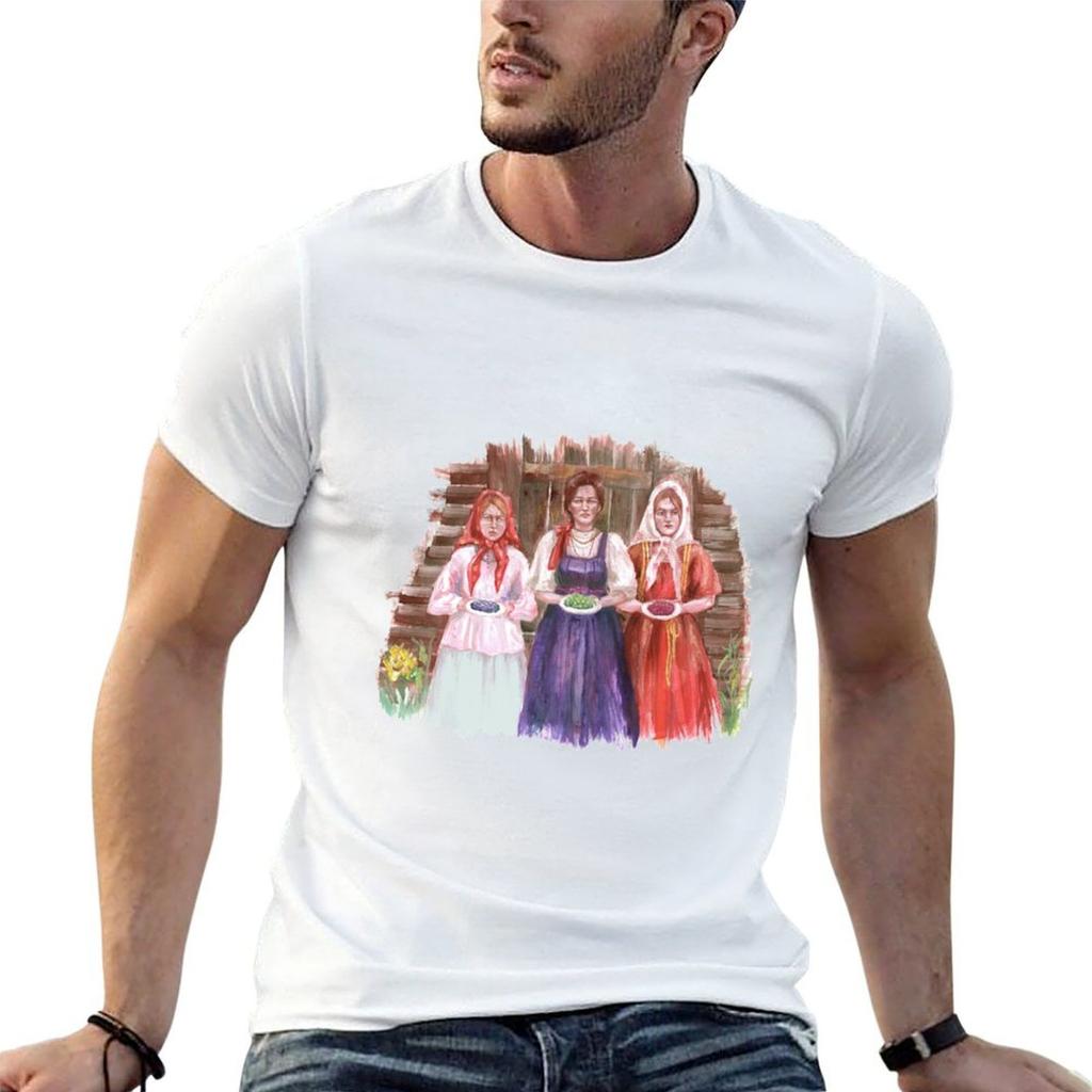 Slavic Peasant Girls Tshirt Standard Fit Solid Tee Shirt
