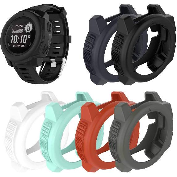 FitTurn Case Compatible with Garmin Instinct,Instinct Solar Watch Case Sleeve Slim Designer Sleeve Protector Armor Anti-Scratch Bezel Silicone Band
