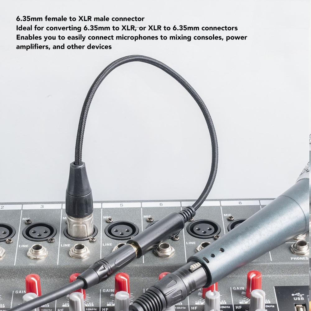 3 Pin Male To 6.35mm Socket Microphone Cable 0.3m / 0.98ft Sound Cable  Audio Equipment Linking