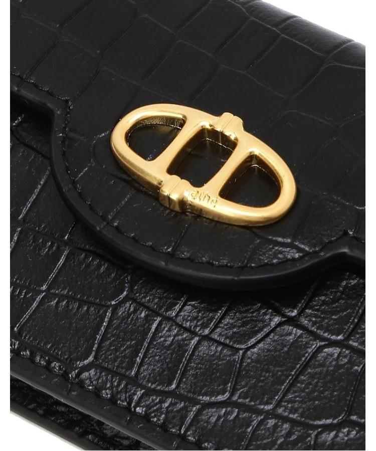 Athe Vanessabruno Black Croc Embossed Business Card Holder Aaho6F354Bk
