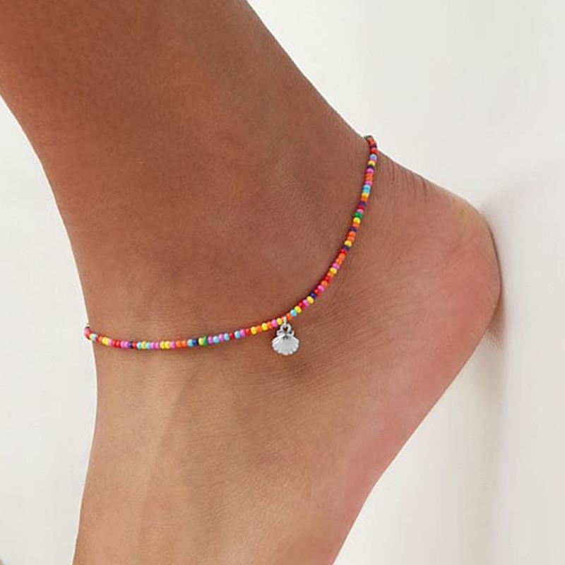 Fashion Colorful Turkish Eyes Anklets for Women Charm Gold Color Beads Pendant barefoot sandals Anklet Foot Jewelry Accessories