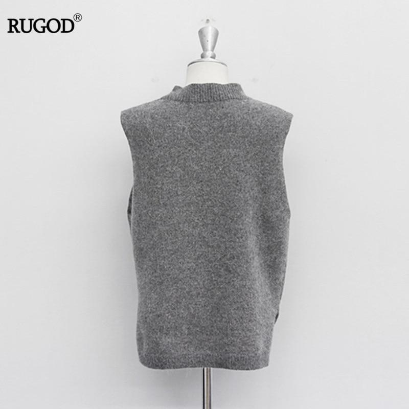 2024 Nuovo Autunno Inverno Donna Gilet Grazioso Senza Maniche Gilet Lavorato a Maglia in Pelo di Coniglio Donna Taglie Forti