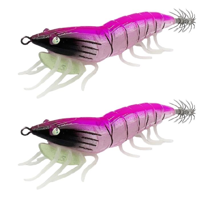1 Pair Lures Baits Squid Jig with Rings Bead Fishing Lures Glow Jig Hook Artificial Baits Squid Jig Cuttlefish Hook