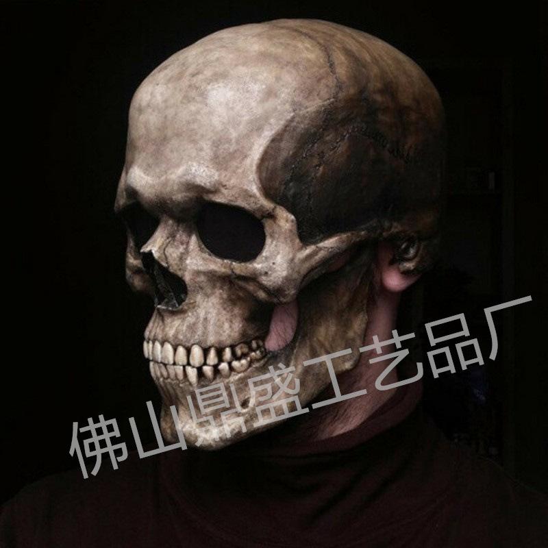 Halloween skull mask with open mouth, party costume, prank prop, scary decoration for haunted houses and escape rooms, skull ornament