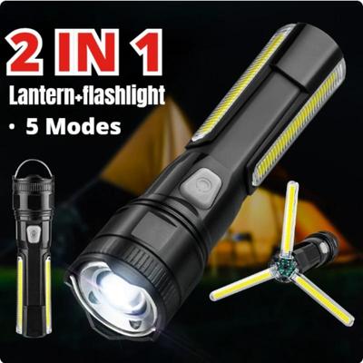 Multifunktionale Outdoor-Starklicht-Taschenlampe Superhell für Zuhause Tragbar Aufladbar Multifunktional Mini-LED Große Reichweite Warnung Camping-Taschenlampe