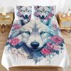 3D Printed Wolf Element Fashionable Down Duvet Cover, Ultra-fine Fiber Bedding Set, Children's and Adult Zipper Down Duvet Cover