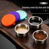 304 Stainless Steel 40ml Leak-Proof Condiment Dish with Lid - Portable for Outdoor Camping