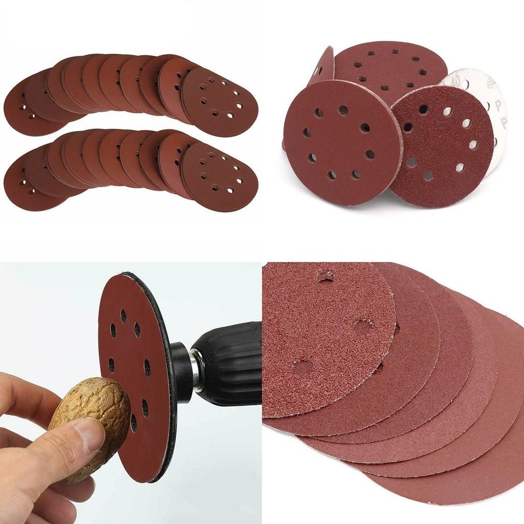 Versatile 5-inch 8-hole Sanding Discs For Wood And Metal High Wear-resisting
