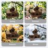 Bird House for Outside Wooden Birdhouse with Perch Platform Four-Hole Rustic Bird House Fits Bluebirds Canaries Cardinals for Garden Backyard