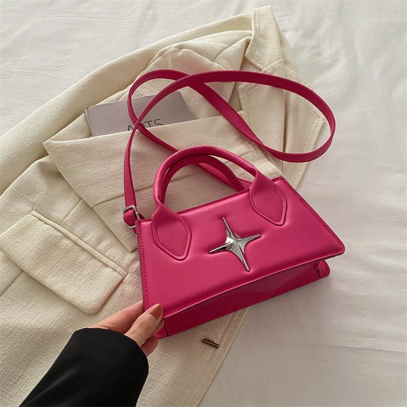 Internet Celebrity Fashion Texture Personalized Handbag 2025 Spring and Summer Versatile Shoulder Messenger Bag Foreign Style Small Square Bag Leisure