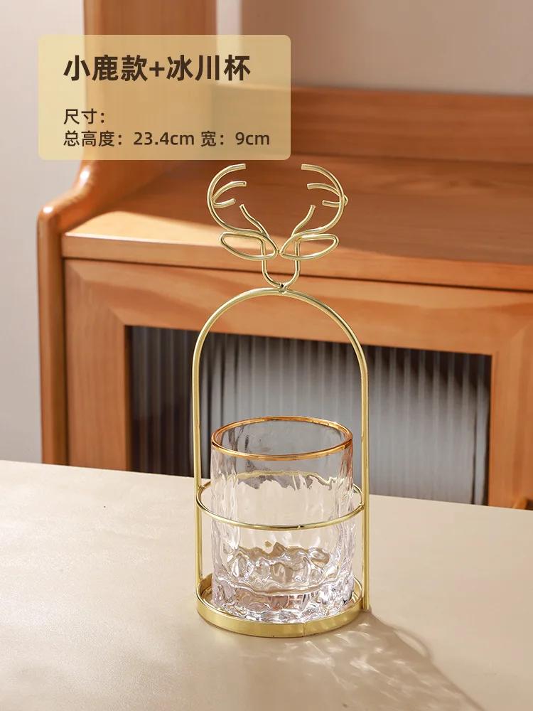 Creative Golden Bird Stainless Steel Fruit Fork Shelf Home Dessert Fruit Fork Spoon Storage Jar Glacier Glass Storage Bottle New