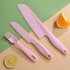 Non-slip Plastic Kitchen Knife for Cutting Fruits, Knife Set for Chopping Vegetables, Chopping Board, and Baby Food Set.