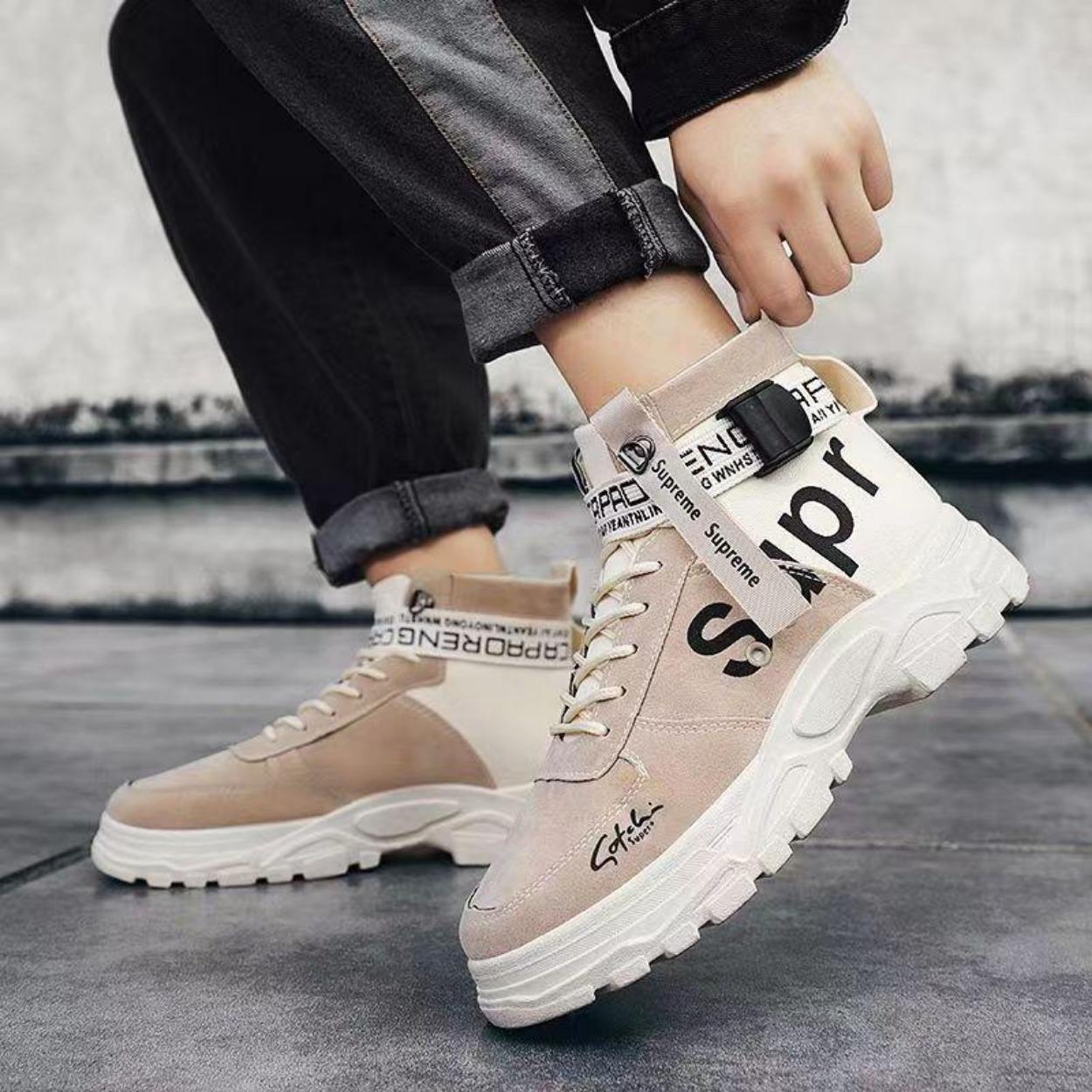 

2025 Autumn Men s Casual for Martin Boots New Outdoor Workwear Shoes with Mesh Lining Fashion Trend 42 бежевый